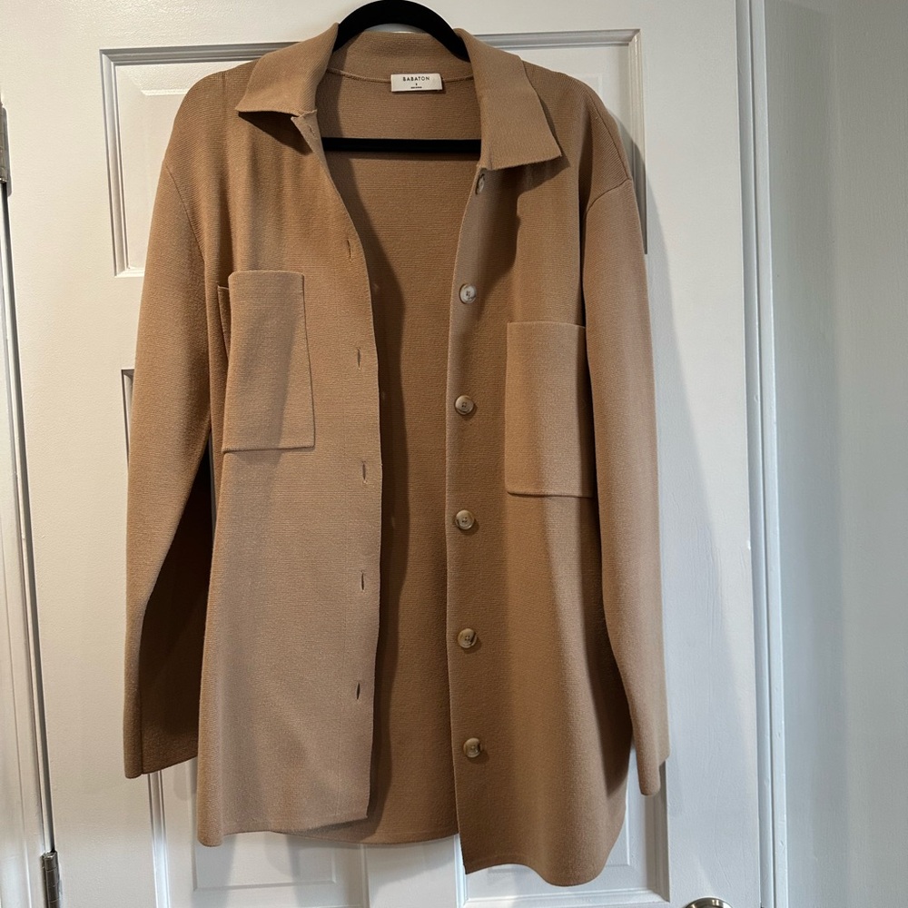 Oak + Fort Tan Button-Up Cardigan